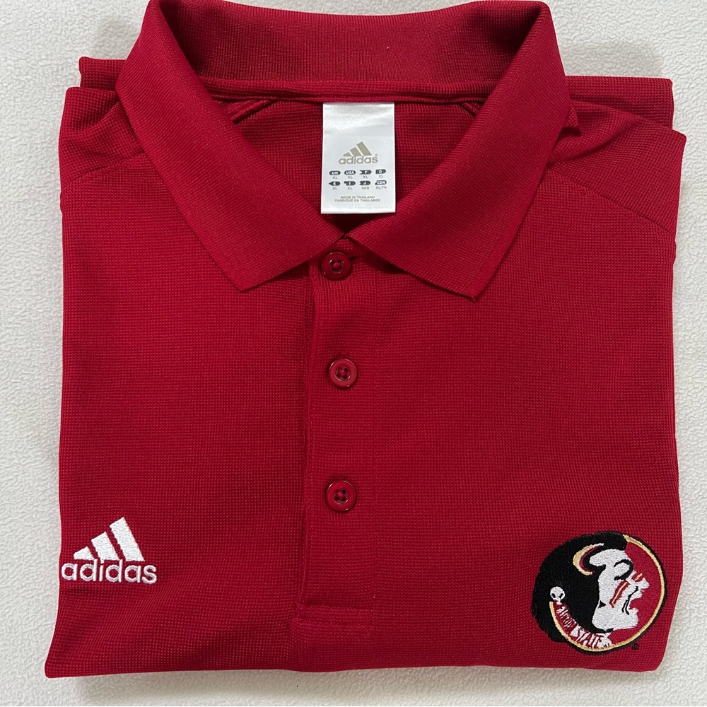 🔥ADIDAS FSU FLORIDA STATE SEMINOLES FOOTBALL NCAA POLO MEN'S SIZE EXTRA LARGE